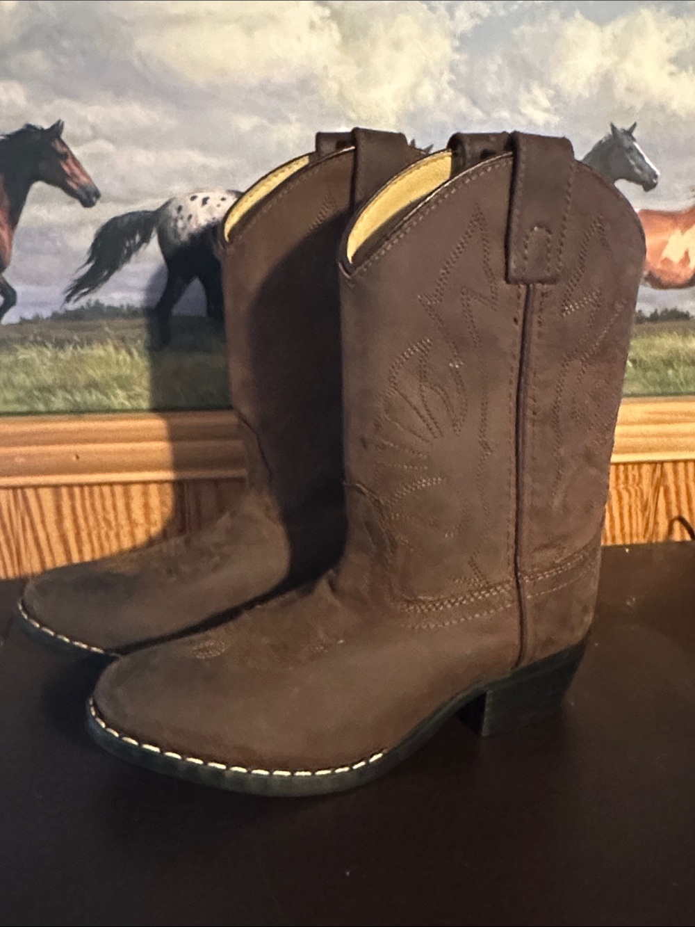 Kids Brown Western Cowboy Boots - Classic Pull-On